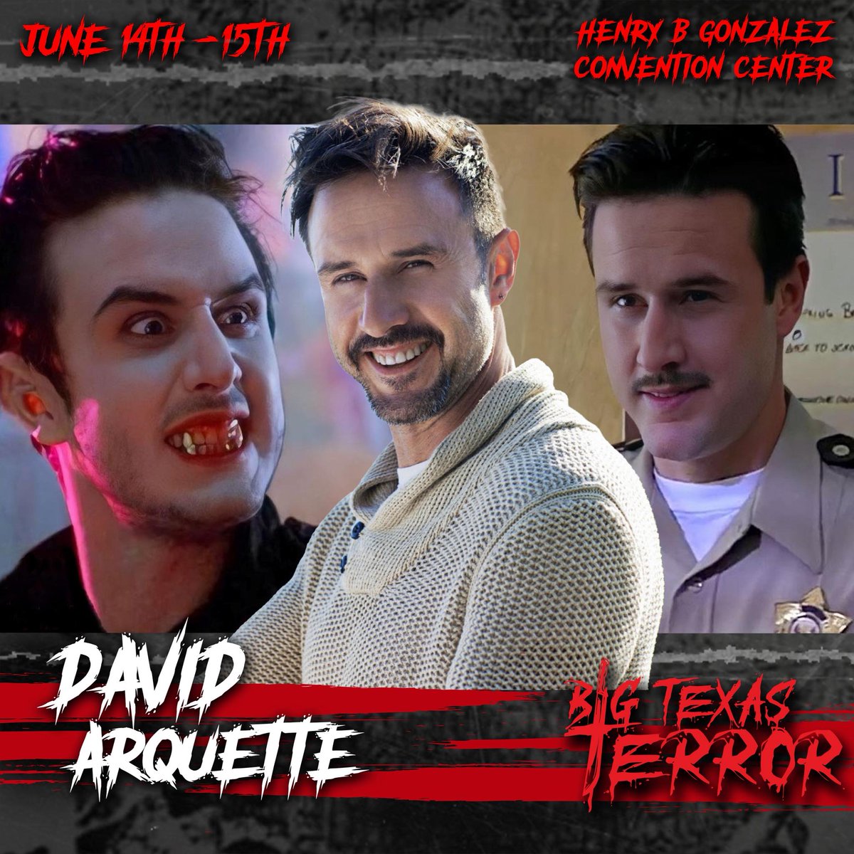Come meet David Arquette at <a href="/bigtexasterror/">Big Texas Terror</a>  in San Antonio, TX this Saturday June 14th and Sunday June 15th. Visit bigtexasterror.com for tickets and information.