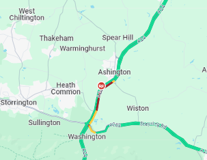 Sylvie Blackmore (@sylvmelb) on Twitter photo #Ashington: #A24 partly blocked Southbound due to an accident between Hole Street and the #A283 at #Washington <a href="/SussexTW/">Sussex Traffic Watch</a> <a href="/SussexIncidents/">Sussex News - Breaking news for Sussex</a> #Ashington: #A24 partly blocked Southbound due to an accident between Hole Street and the #A283 at #Washington <a href="/SussexTW/">Sussex Traffic Watch</a> <a href="/SussexIncidents/">Sussex News - Breaking news for Sussex</a>