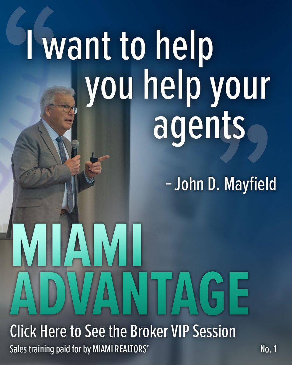 MiamiRealtors's tweet image. Unlock the MIAMI Advantage!

Every week, renowned Real Estate expert John Mayfield will share exclusive insights, proven strategies, and powerful tips to help you stay ahead in the market.

👉 Watch youtu.be/-UdsmcVcFFs

#MiamiRealtors #RealEstateEducation #RealEstateTips