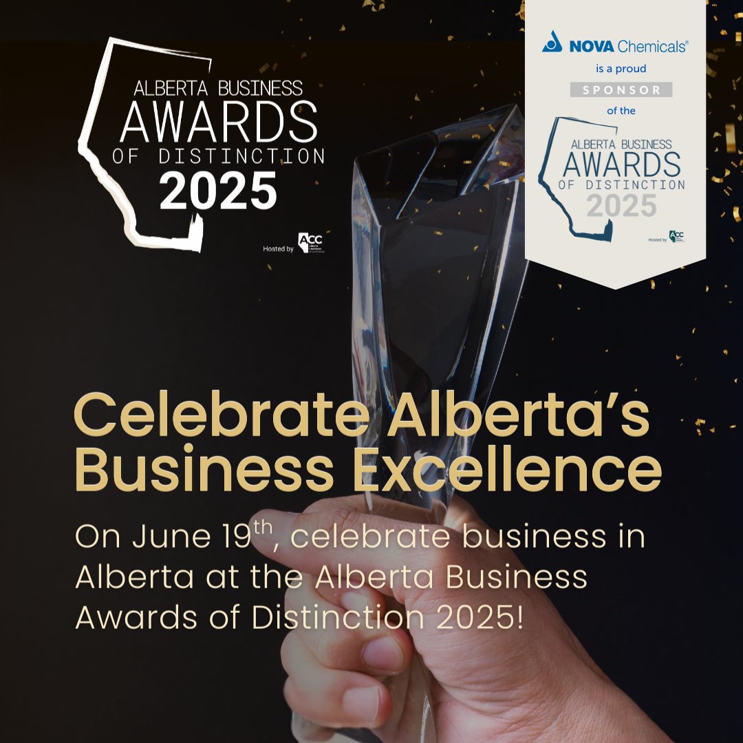 NOVA Chemicals (@novachemicals) on Twitter photo NOVA is a proud sponsor of the 2025 <a href="/albertachambers/">Alberta Chambers</a>' Business Awards of Distinction. Next Thursday the award finalists will be recognized as businesses and organizations who have demonstrated outstanding achievements and contributions in their Alberta communities. NOVA is a proud sponsor of the 2025 <a href="/albertachambers/">Alberta Chambers</a>' Business Awards of Distinction. Next Thursday the award finalists will be recognized as businesses and organizations who have demonstrated outstanding achievements and contributions in their Alberta communities.