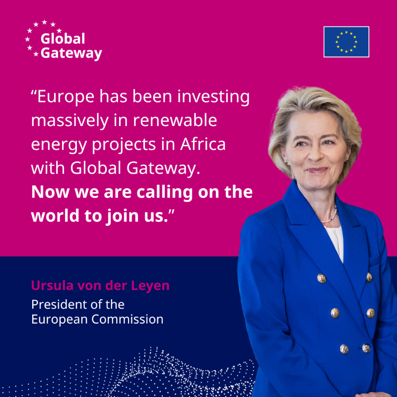 Africa’s got the sun ☀️, the wind 💨, the power. 💪
 
And this is a great green energy potential.
 
Together with African partners, we are working to turn this potential into real opportunities. 

That's why we investing big with Global Gateway.