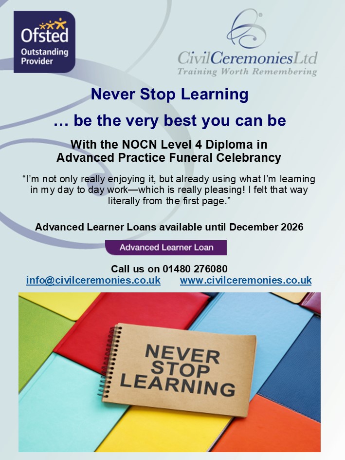 Be the best celebrant you can be... #funeralcelebrant #funeralcelebrancy #funeral #funeralservice #funeralceremony #ceremony #celebrant #celebranttraining #traintobeacelebrant #ofstedoutstanding #advancedlearnerloan