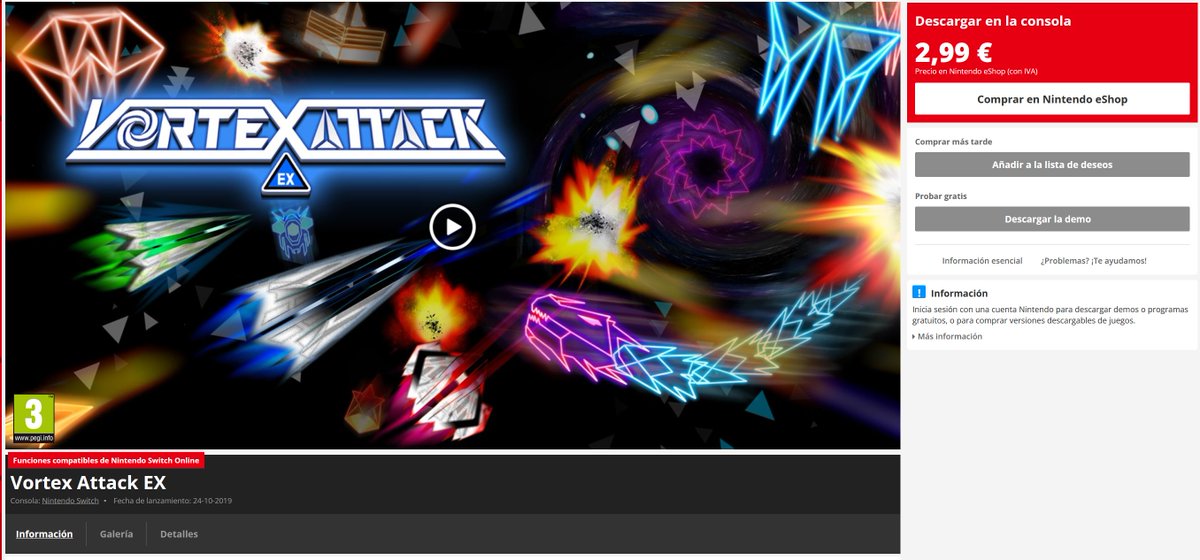 KaleidoGames - Slam and Roll (@kaleidogames) on Twitter photo Just permanently lowered the price on Vortex Attack EX on Nintendo Switch. You want to play this great game? It's all yours now get it on eShop  for 3€ ! Just permanently lowered the price on Vortex Attack EX on Nintendo Switch. You want to play this great game? It's all yours now get it on eShop  for 3€ !