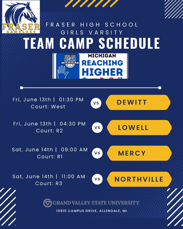 Brynn Norbeck (@brynnnorbeck) on Twitter photo So excited to play with my team this weekend at GVSU for the BCAM team camp! Here is our schedule, come check us out! <a href="/FraserGBB/">Fraser Girls Basketball</a> So excited to play with my team this weekend at GVSU for the BCAM team camp! Here is our schedule, come check us out! <a href="/FraserGBB/">Fraser Girls Basketball</a>