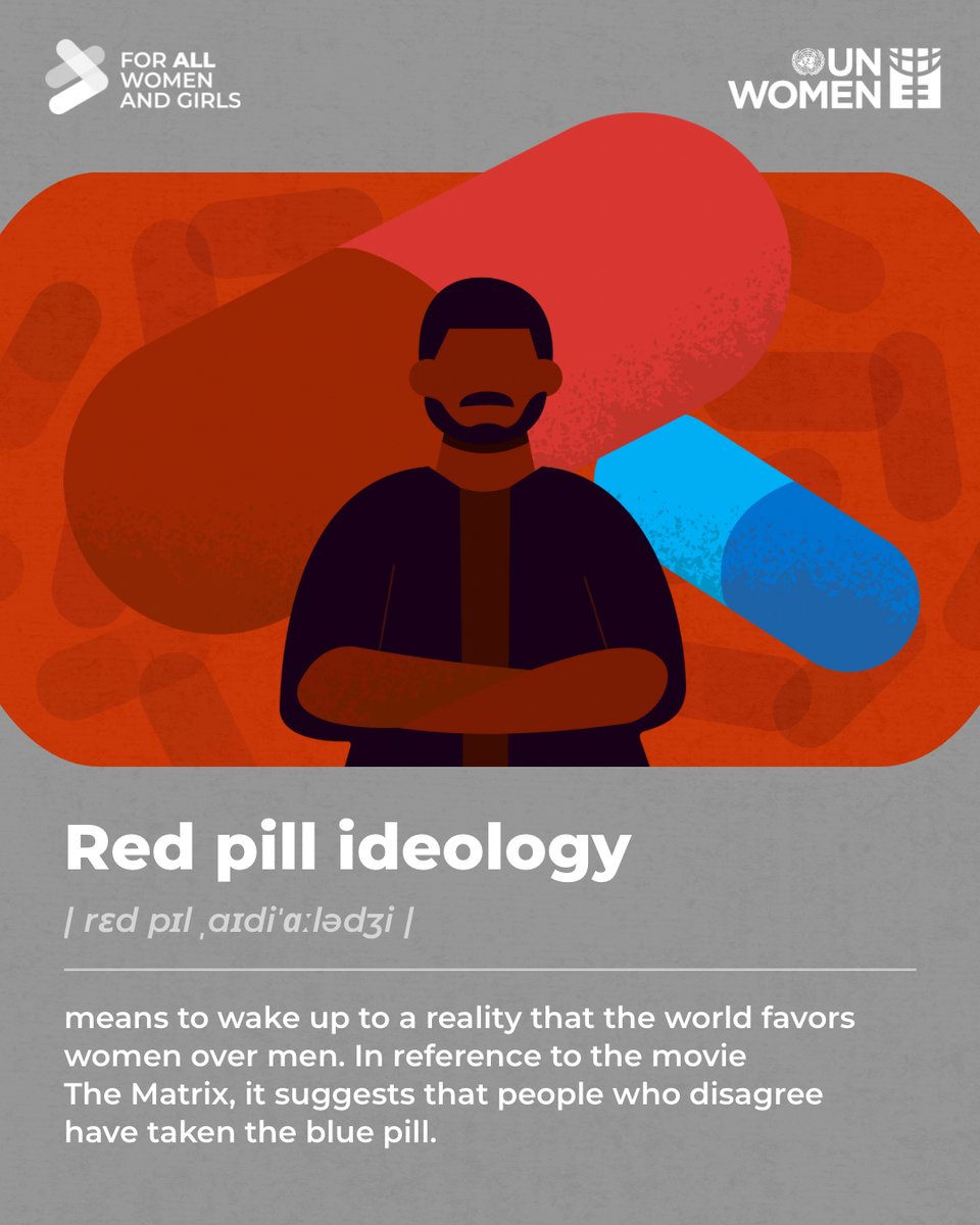 Do you know what it means to be “redpilled”? 🔴

This ideology often appeals to young men &amp; boys seeking belonging, but instead ends up pulling them into spaces that promote harmful ideas about gender, power, &amp; entitlement.

Learn more via <a href="/UN_Women/">UN Women</a> 👇
lnkd.in/ge9gDy7R