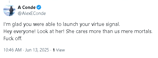 Oh, damn.  He blocked me because I asked him why he cared more about a parade than the military budget being cut by 22%.  However will I survive?