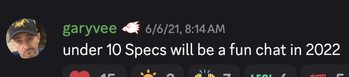 pantsman (@verysmartpants) on Twitter photo Hey <a href="/garyvee/">Gary Vaynerchuk</a>, what about in '25?!? 27 specs under 10 eth. People have no idea what you're going to do. Here for it!
One day someone from <a href="/veefriends/">VeeFriends</a> team will chime in here on Specs. Until then, we'll keep reminding everyone that "Specs are the ultimate" - garyvee
Spectaculars! Hey <a href="/garyvee/">Gary Vaynerchuk</a>, what about in '25?!? 27 specs under 10 eth. People have no idea what you're going to do. Here for it!
One day someone from <a href="/veefriends/">VeeFriends</a> team will chime in here on Specs. Until then, we'll keep reminding everyone that "Specs are the ultimate" - garyvee
Spectaculars!