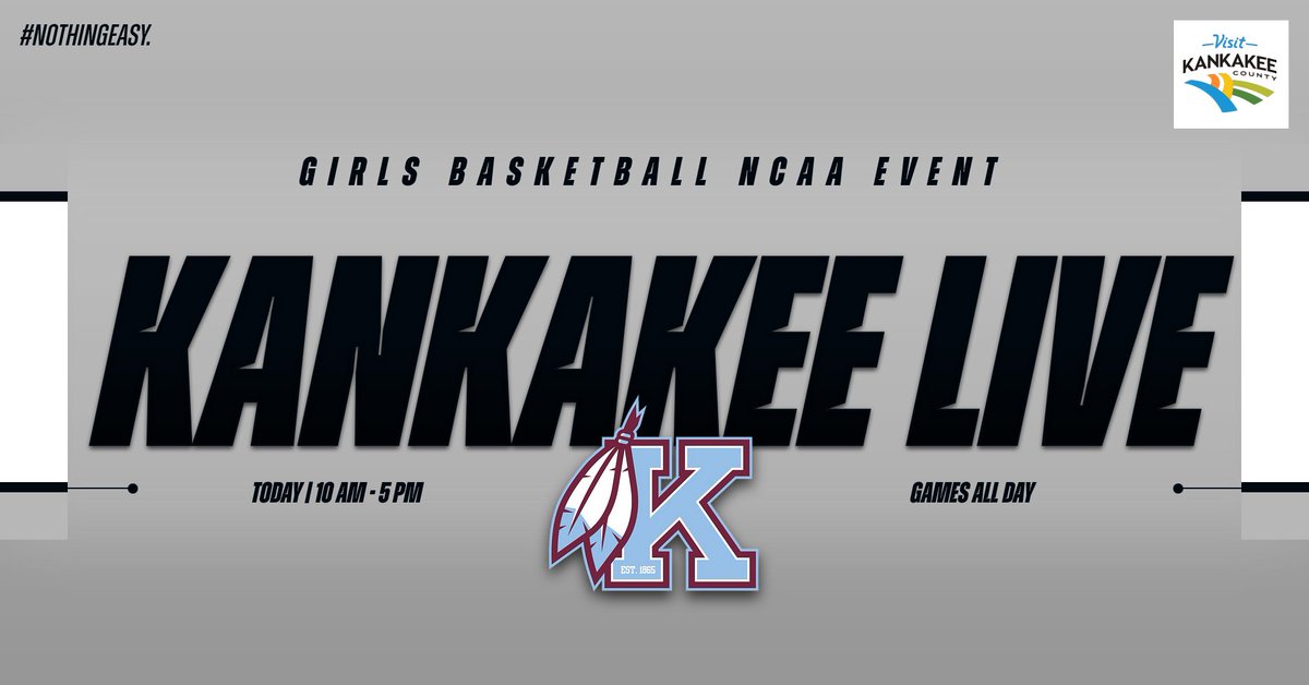 Kankakee High School is hosting the NCAA Girls Basketball Live again today.  Games start at 10 AM and go all day.  

Thank you to Visit Kankakee County for sponsoring the event.

#NOTHINGEASY.
