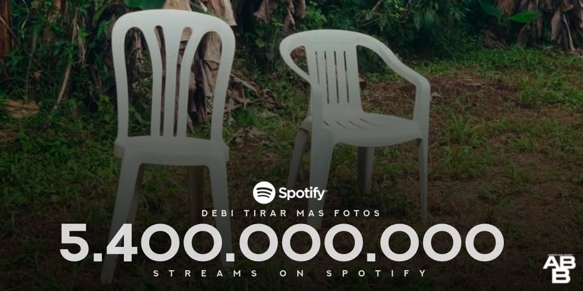 Bad Bunny’s “DeBÍ TiRAR MáS FOToS” has now surpassed 5.4 BILLION streams on Spotify. 📸