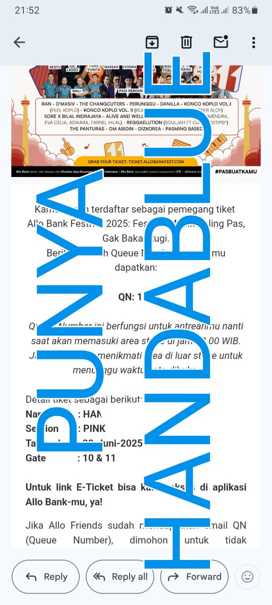 handablue's tweet photo. WTS ALLOBANK DAY 2
1 tix section pink
QN 1**

pricenya coba dm budget kalian aja yaa...

#Allobank #Allobankfestival #AlloBankFestival2025 #TREASURE https://t.co/LgRPoC8xoI
