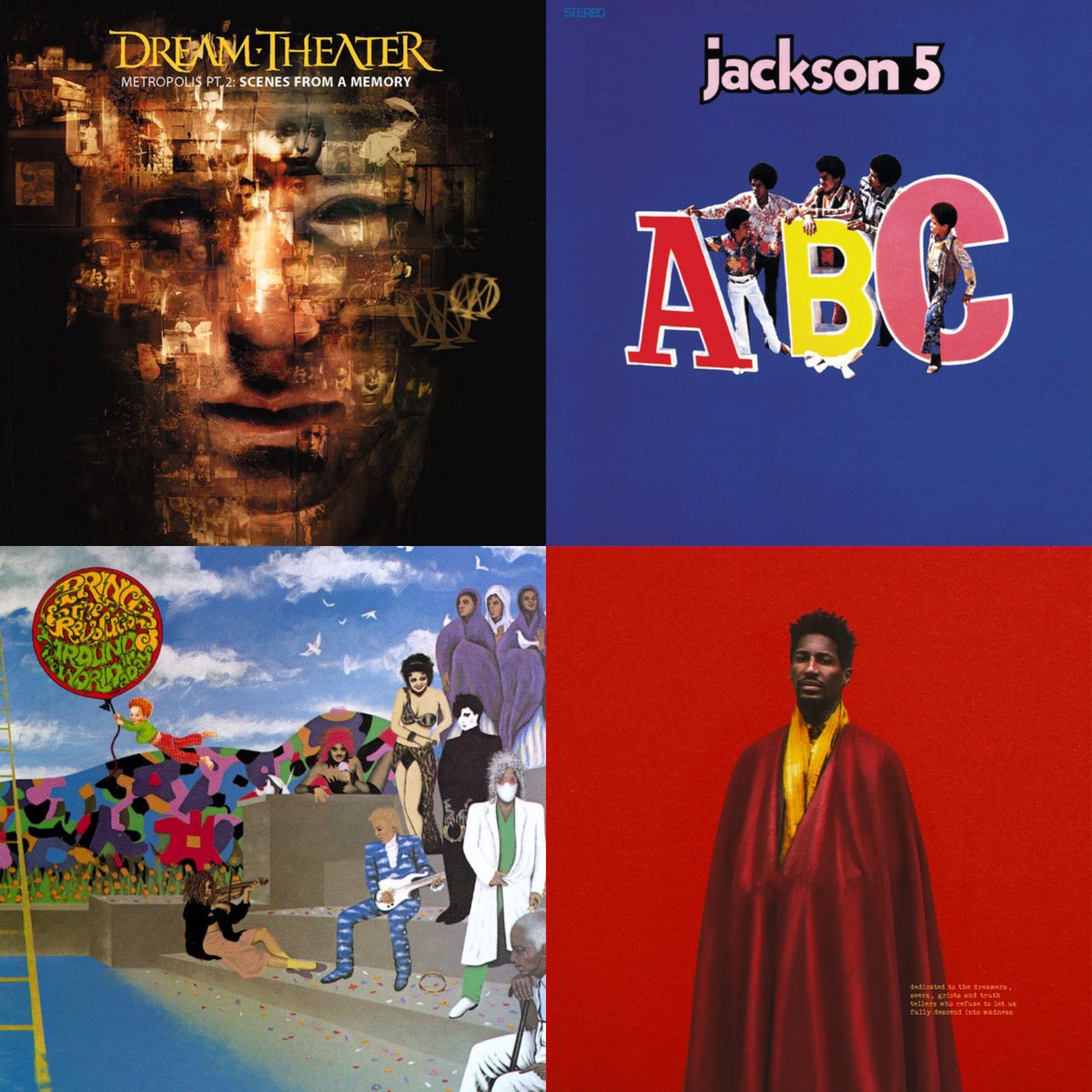 #MúsicaDesobediente Metropolis Pt. 2: Scenes From A Memory <a href="/dreamtheaternet/">Dream Theater</a> 1999 #ProgMetal 🇺🇸 | ABC • Jackson 5 • 1970 #Soul 🇺🇸 | Around The World In A Day <a href="/prince/">Prince</a> &amp; <a href="/therevolution/">The Revolution</a> 1985 #NeoSoul #PsychedelicPop 🇺🇸 | We Are <a href="/JonBatiste/">jon batiste</a> 2021 #Soul #RNB #Jazz 🇺🇸