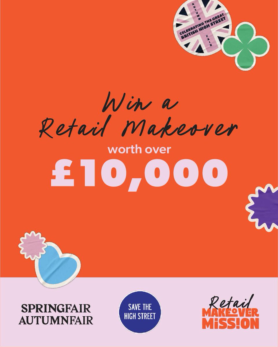 We’ve partnered with @springautfair for the Retail Makeover Mission.

This new nationwide campaign includes a £10,000 prize that offers Independent Retailers a once-in-a-lifetime opportunity to supercharge their business!

Click here to enter: autumnfair.com/retail-makeove…