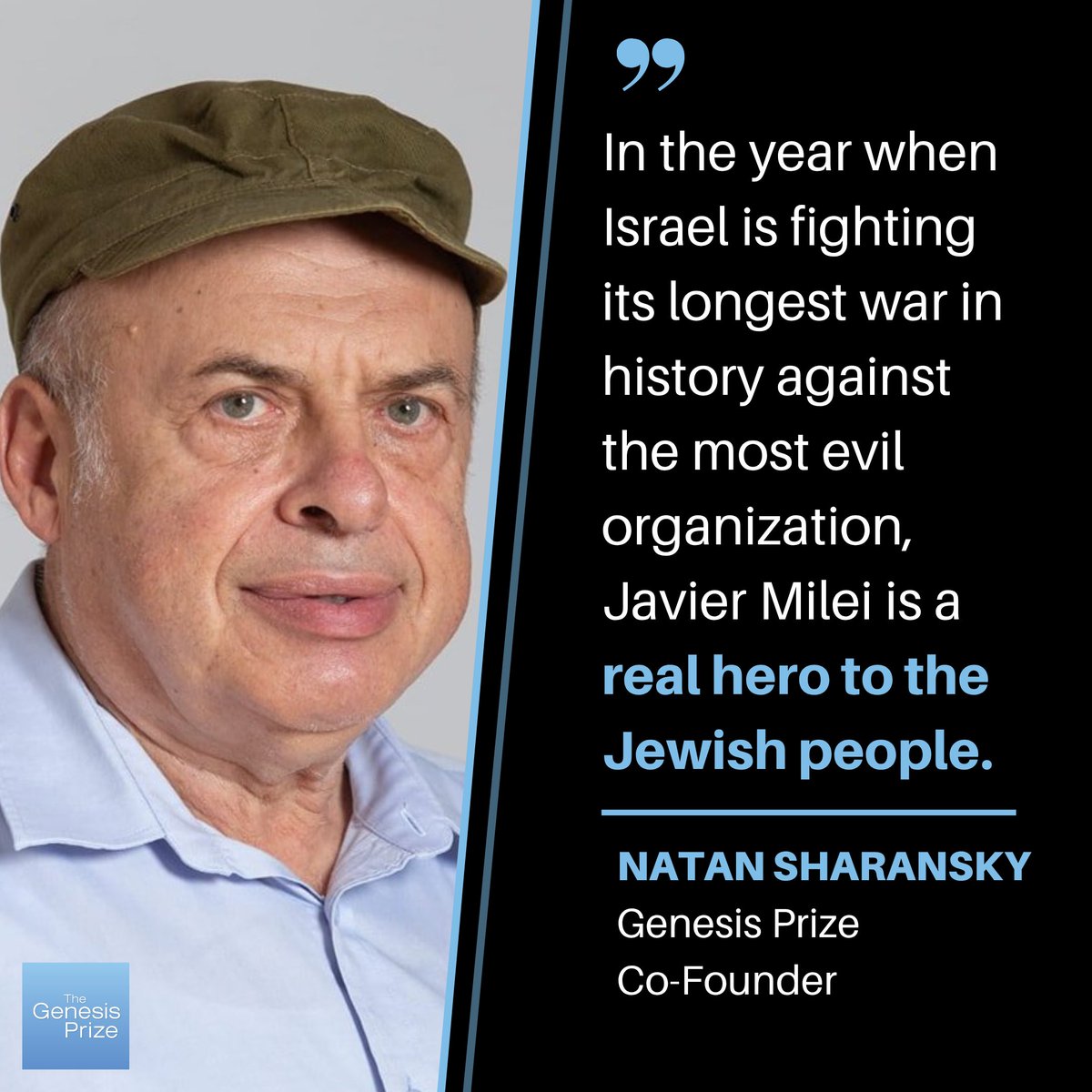 TheGenesisPrize's tweet image. At yesterday's Jerusalem ceremony honoring Argentinian President and 2025 Genesis Prize Laureate @JMilei, renowned human rights advocate and Co-Founder of the Genesis Prize @natan_sharansky said, "Mr. President, the Genesis Prize is more than a thank you. It is an invitation to…