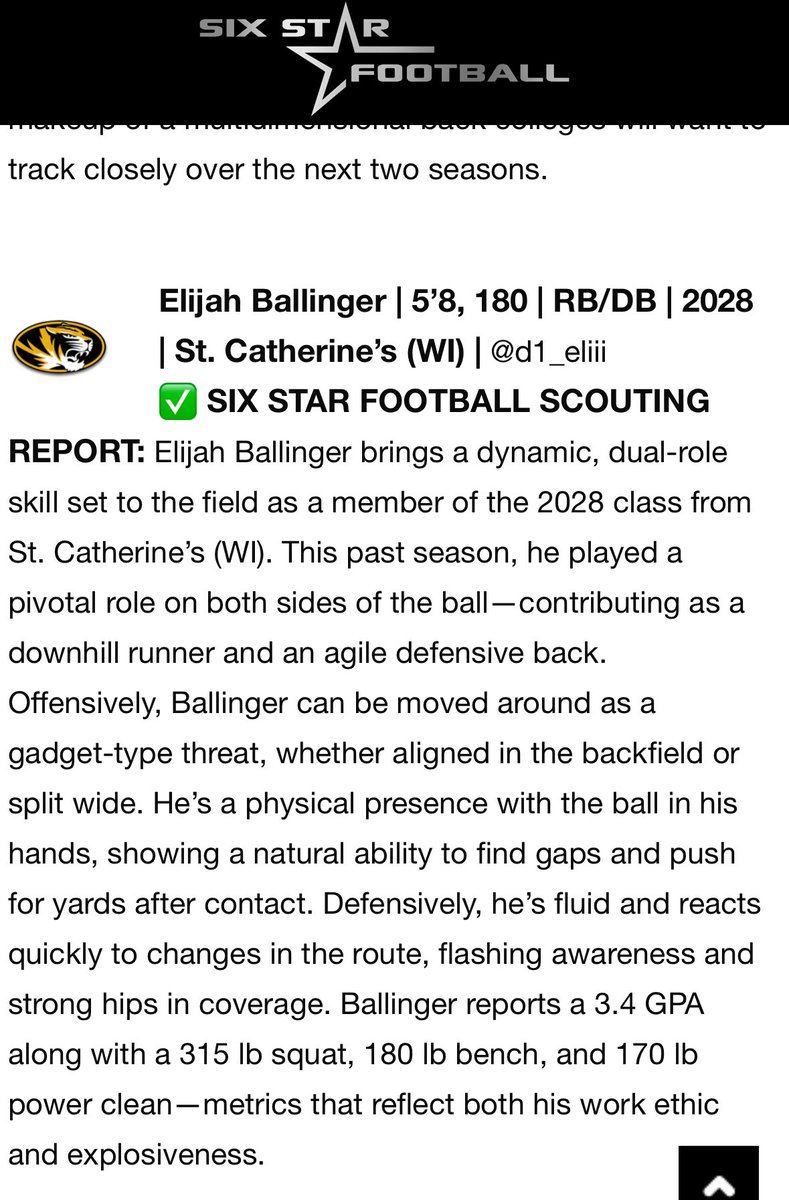 d1_eliii's tweet image. Thanks for the amazing write up 🔥🔥‼️ @sixstarfootball @bench424nmore  @PrepRedzoneWI  @OJW_Scouting @MaxPreps  @StCatsFootball @TroyCollier_II  @MJ_NFLDraft @s_mcauliffe @CoachKJakubisin