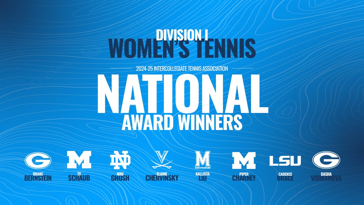 Division I National Award Winners ✨

Congratulations to the 2024-25 ITA Division I Women's National Award Winners!

🔗 bit.ly/43YDQnH (Read More)

#WeAreCollegeTennis | #ITAAwards