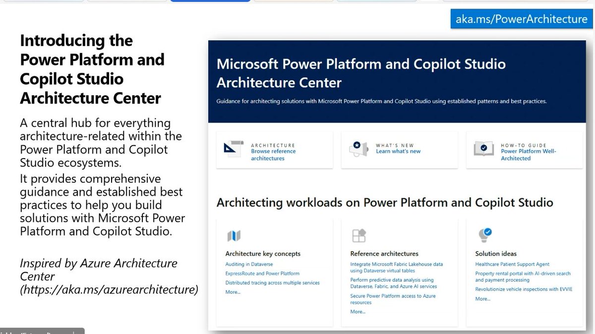 armelyData's tweet photo. Microsoft just launched the Power Platform &amp; Copilot Studio Architecture Center 
Blueprints, best practices &amp; AI-powered ideas—all in one hub.
📎 https://t.co/UeURwspkGA
#PowerPlatform #CopilotStudio #TechFriday #LowCode #Microsoft #GoodFriday https://t.co/GOKKWK7JUo