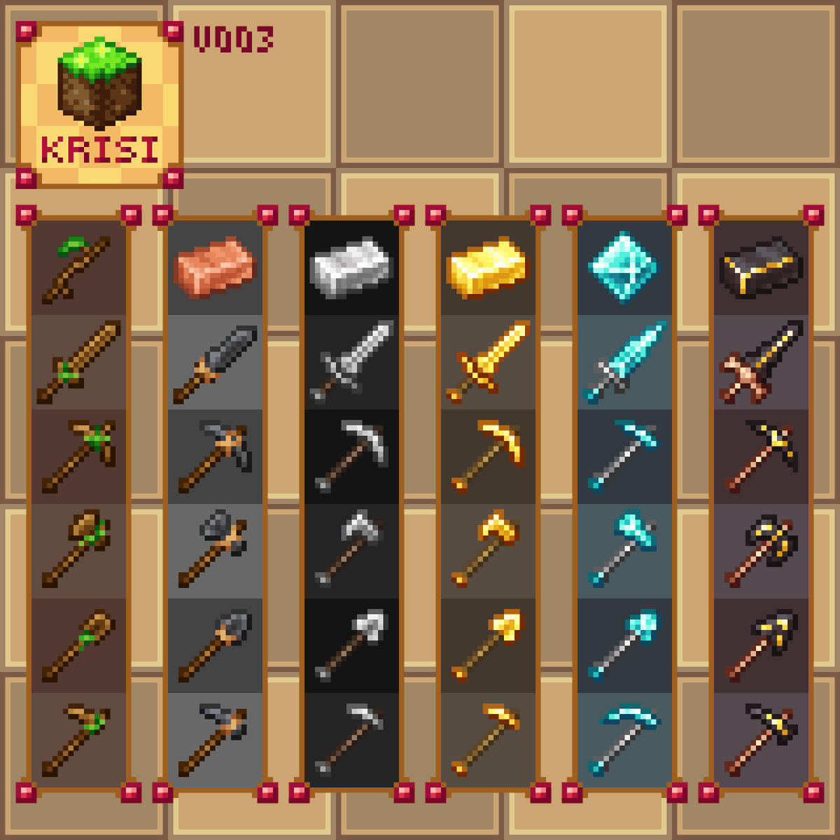krisstrad's tweet photo. Minecraft Tools Resprite
#Minecraft #Resoursepack #Game #PixelArt #Resprites #Tools #References https://t.co/R1mIJePf06