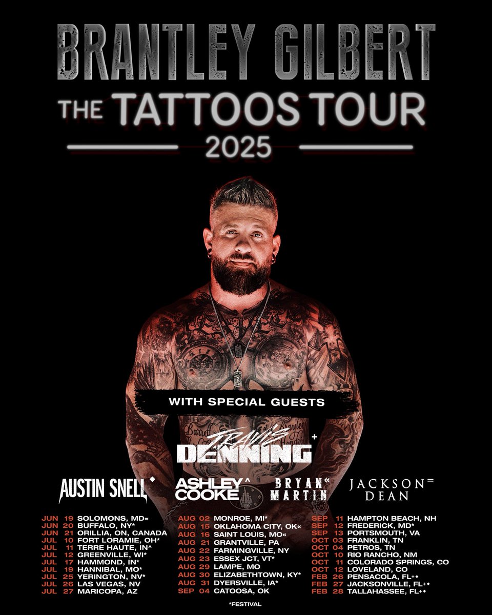 New dates for The Tattoos Tour are on sale now! Get your tickets while you can! We’ll see y’all out there! 🤘🔥