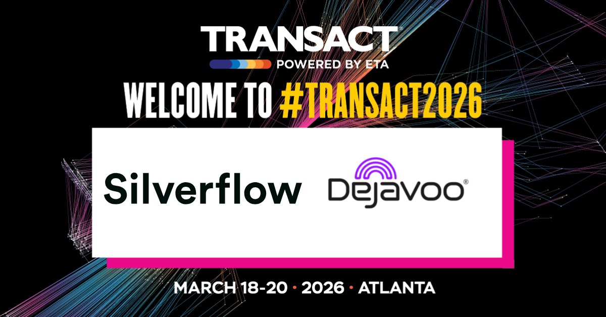Thrilled to have Silverflow and Dejavoo on board as the newest members of the #TRANSACT2026 exhibitor family!

Join them and all our other incredible exhibitors to spotlight game-changing technology and solutions: TRANSACTShow.com.