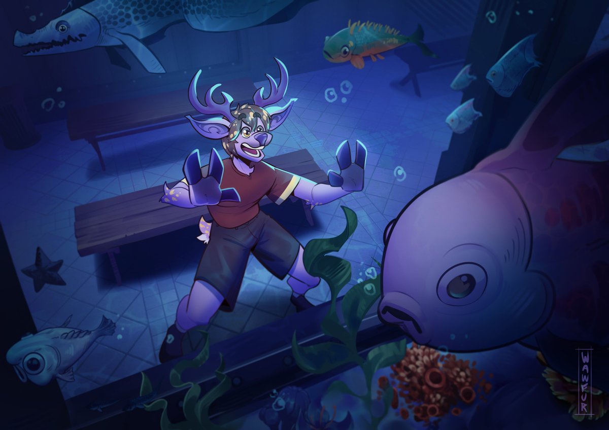 Just a cute purple critter having fun at the aquarium! 
for @/jar0jelly