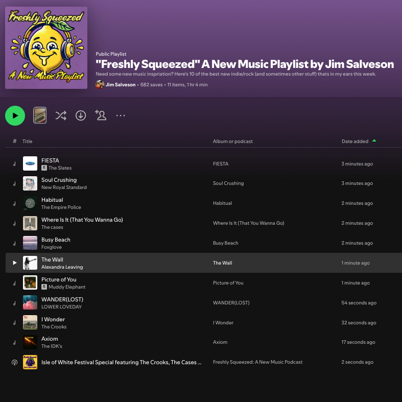 Jim Salveson (@mr_jimbob) on Twitter photo Get ya Friday New Music Fix!!!
My weekly playlist is bang up to date with 10 of the best new tunes going and a chance to check out the special <a href="/IsleOfWightFest/">Isle of Wight Festival</a> edition of the Freshly Squeezed Podcast too!
open.spotify.com/playlist/76Qbr… Get ya Friday New Music Fix!!!
My weekly playlist is bang up to date with 10 of the best new tunes going and a chance to check out the special <a href="/IsleOfWightFest/">Isle of Wight Festival</a> edition of the Freshly Squeezed Podcast too!
open.spotify.com/playlist/76Qbr…