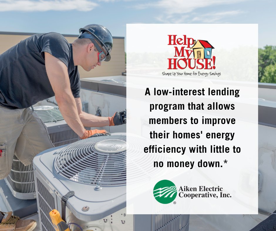 Improve the energy efficiency of your home and lower your energy bills with Help My House!, a little to zero-down, low-interest loan program. Call 649-6245 to sign up today! 🏠