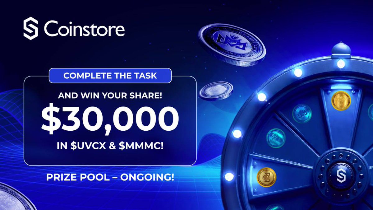 Mag_ma_1's tweet photo. 🎡 The wheel keeps spinning on @CoinstoreExc!
Our $UVCX &amp; $MMMC Lucky Spin is still ONGOING!

COMPLETE THE TASK for your chance to claim a piece of the $30,000 prize pool!

🗓 Event Period: June 5 - June 19

🔗 Get your spin: https://t.co/HzAmJbAy20

#LuckySpin #Giveaway # https://t.co/5n26ZtTrht