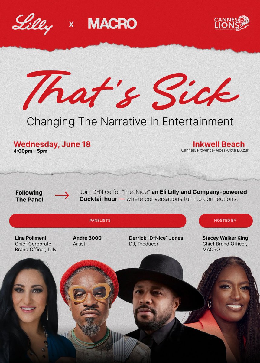 Three Stacks. D-Nice. Moderated by the coolest boss in the world. 

Gonna be hella dope. 
If you're at Cannes Lions next week, pull up on me!