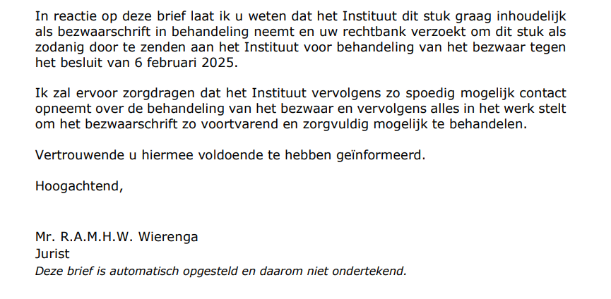 fraudebauer's tweet photo. @SchadeloketIMG was er als de kippen bij om ons beroep buiten de behandeling van Rechtbank te houden. IMG wilde het dossier graag in bezwaar behandelen en zou dat voortvarend doen. Geheel volgens onze verwachting heeft IMG wederom de wettelijke termijn niet gehaald @StasGroningen https://t.co/HKvdJ8pcjr