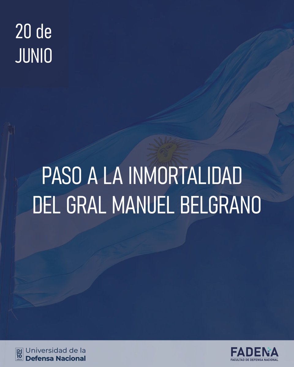 🔹 20 de junio 
- Paso a la inmortalidad del General Manuel Belgrano 

¡Feliz día! 🇦🇷