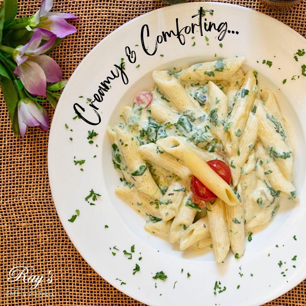 Pursuit of Happiness 🍝

Creamy &amp; Comforting ~ our signature penne with roasted veggies delicately flavored with basil and Parmesan in white wine cream sauce is all you’d want on a rainy day.

Call: 9322003288

Order here: rayscafeandpizzeria.com
Or on Zomato/Swiggy