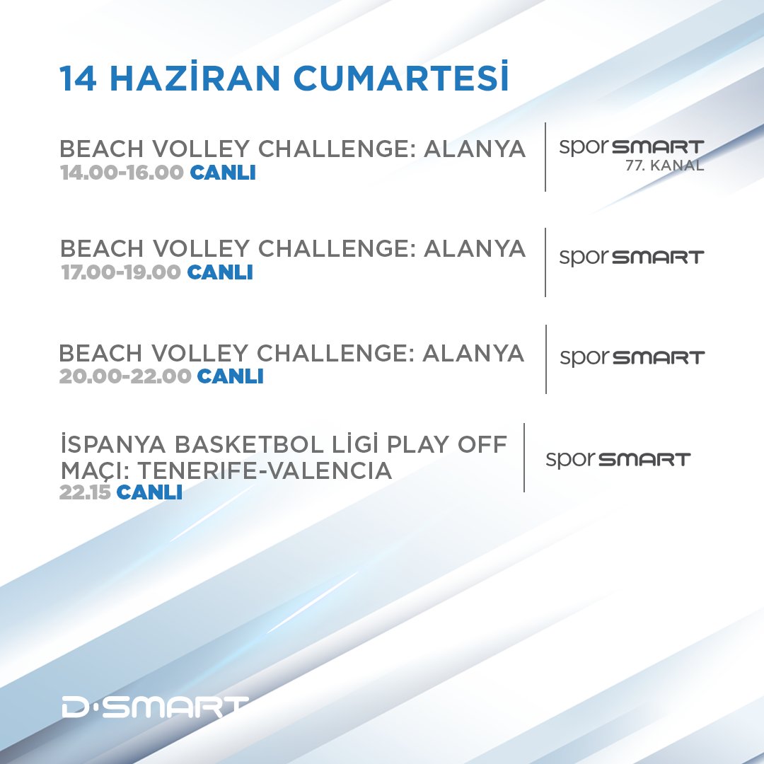 14 Haziran Cumartesi #DSmart yayın akışı 🧡 

#Cumartesi