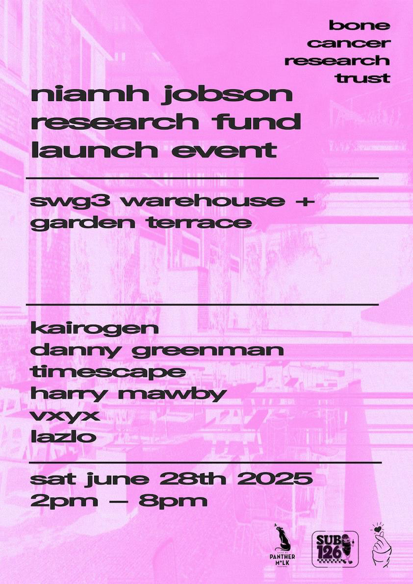 A powerful new initiative - the Niamh Jobson Research Fund - will officially launch on Saturday 28 June at Glasgow's SWG3, marking the beginning of a mission to support vital research into osteosarcoma, a rare and aggressive form of bone cancer that primarily affects young people