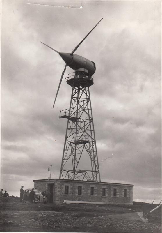 It's #GlobalWindDay so let's go back to 1949 when the North of Scotland Hydro Electric Board placed an order for a 'windmill' of 100 kW capacity, then installed &amp; trialled it at Costa Head in #Orkney in 1951. How safety &amp; design have developed since! #WorkingInWind @sserenewables