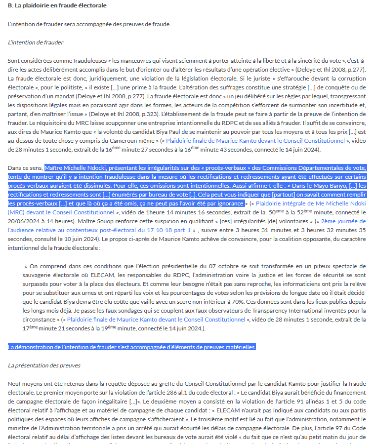jtchoufang's tweet photo. @nyobelipot Donc, cet extrait vidéo et surtout son interprétation par vous, sont inexacts.
Et je vais plus loin en déposant ici le bel article de A. M. #Ateba, qui rappelle la stratégie utilisée par le MRC devant le CC, comme a pu l'exprimer Me NDOKI citée nommément.
https://t.co/cZiCbP2v0P https://t.co/O9LlDdzYFR