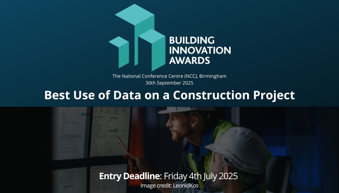 Building Innovation Awards (@buildinawards) on Twitter photo The #BuildingInnovationAwards recognise organisations that are using data to drive improvements in efficiency, performance, and project delivery.
Entries close Friday 4th July 2025. Submit yours here: buildinginnovationawards.co.uk/best-use-of-da…
#ukconstruction #construction #constructiondata The #BuildingInnovationAwards recognise organisations that are using data to drive improvements in efficiency, performance, and project delivery.
Entries close Friday 4th July 2025. Submit yours here: buildinginnovationawards.co.uk/best-use-of-da…
#ukconstruction #construction #constructiondata