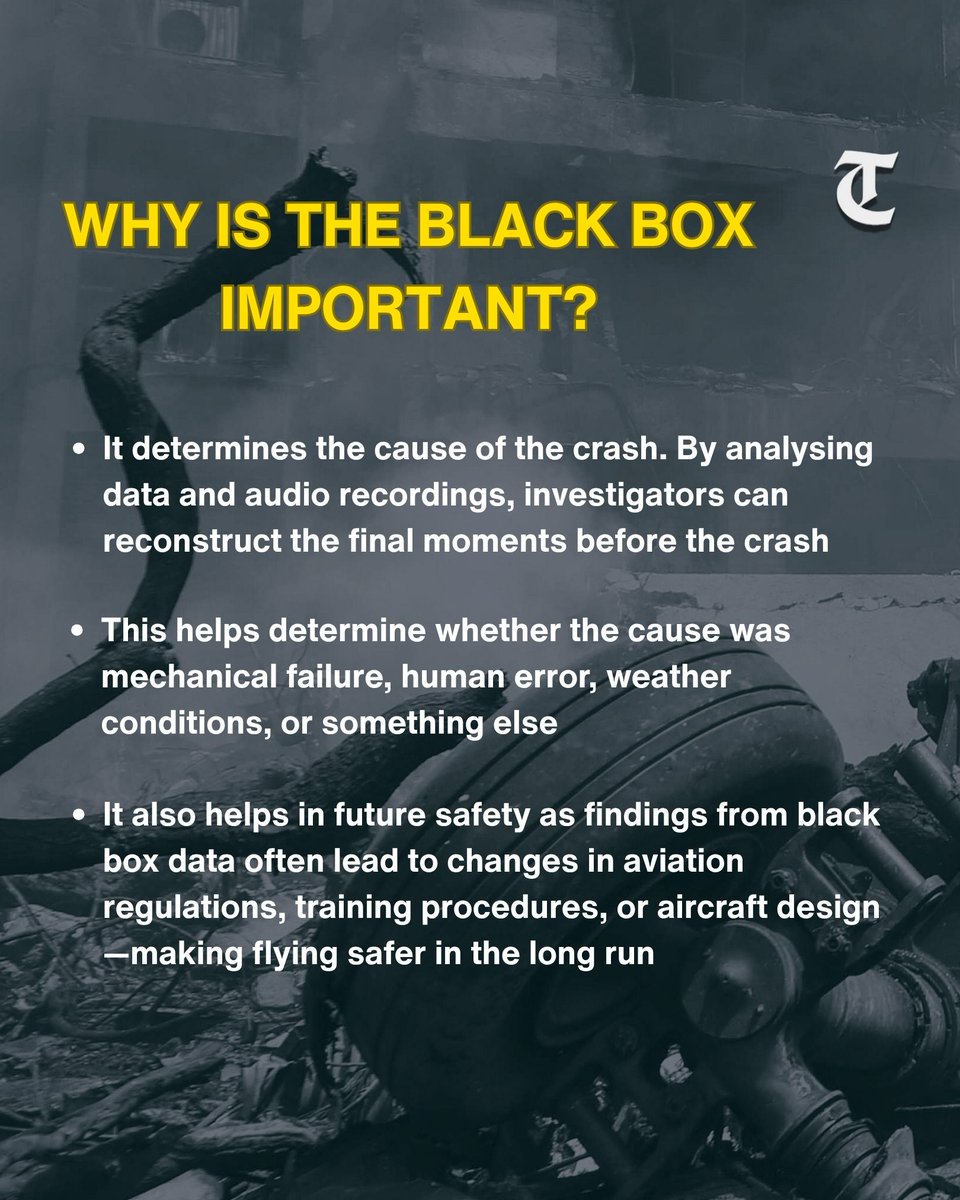 thetribunechd's tweet image. #Explainer: Why the #blackbox is crucial in #Ahmedabadplanecrash investigations

Read: tribuneindia.com/news/india/exp…

Read: tribuneindia.com/liveblog/india…