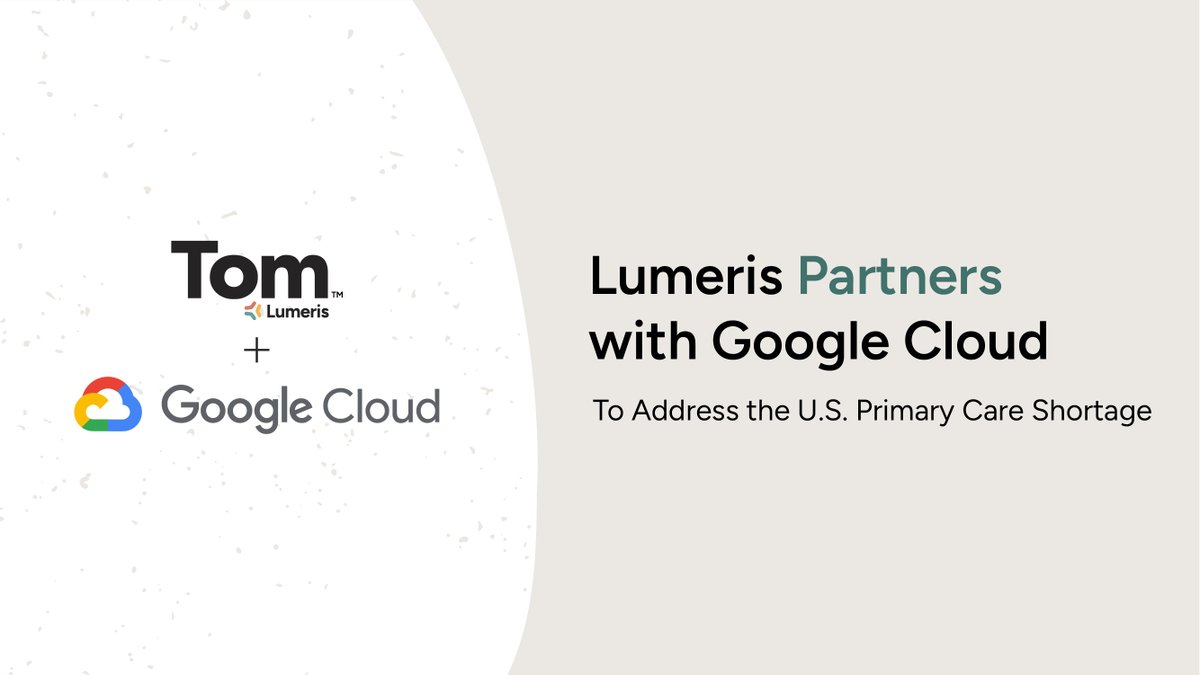The U.S. has a massive primary care challenge: There are too few doctors and too few hours of primary care available for patients. Lumeris, with partnership from @GoogleCloud, is tackling it head-on with Tom™.

🔗 Learn how: bit.ly/4e0HMcq
  
#AIinHealthcare