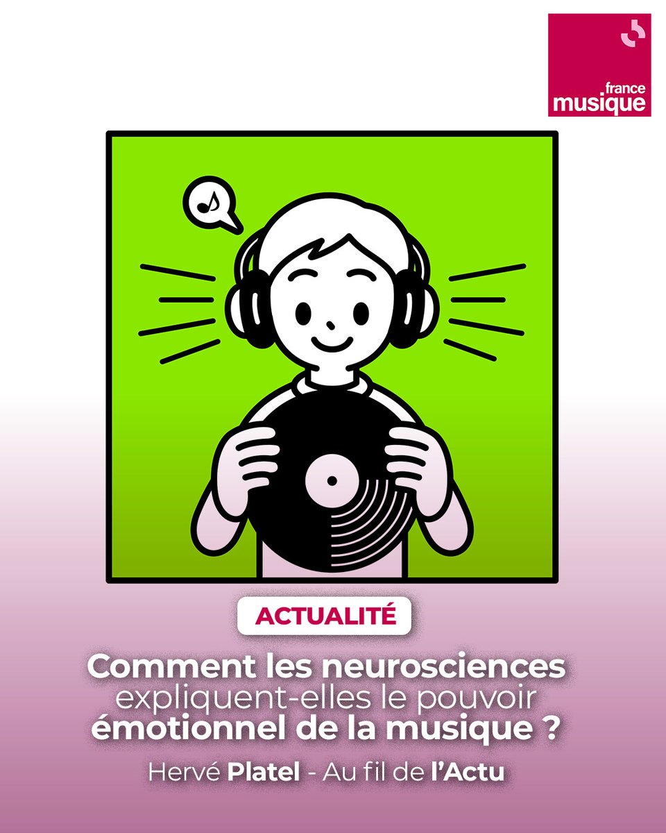 Le neuropsychologue Hervé Platel nous explique les récentes avancées de la recherche sur les mécanismes émotionnels de la musique, révélatrices des nombreux bénéfices de la musique, et ce à différentes étapes de la vie ➡️ l.francemusique.fr/6BJ