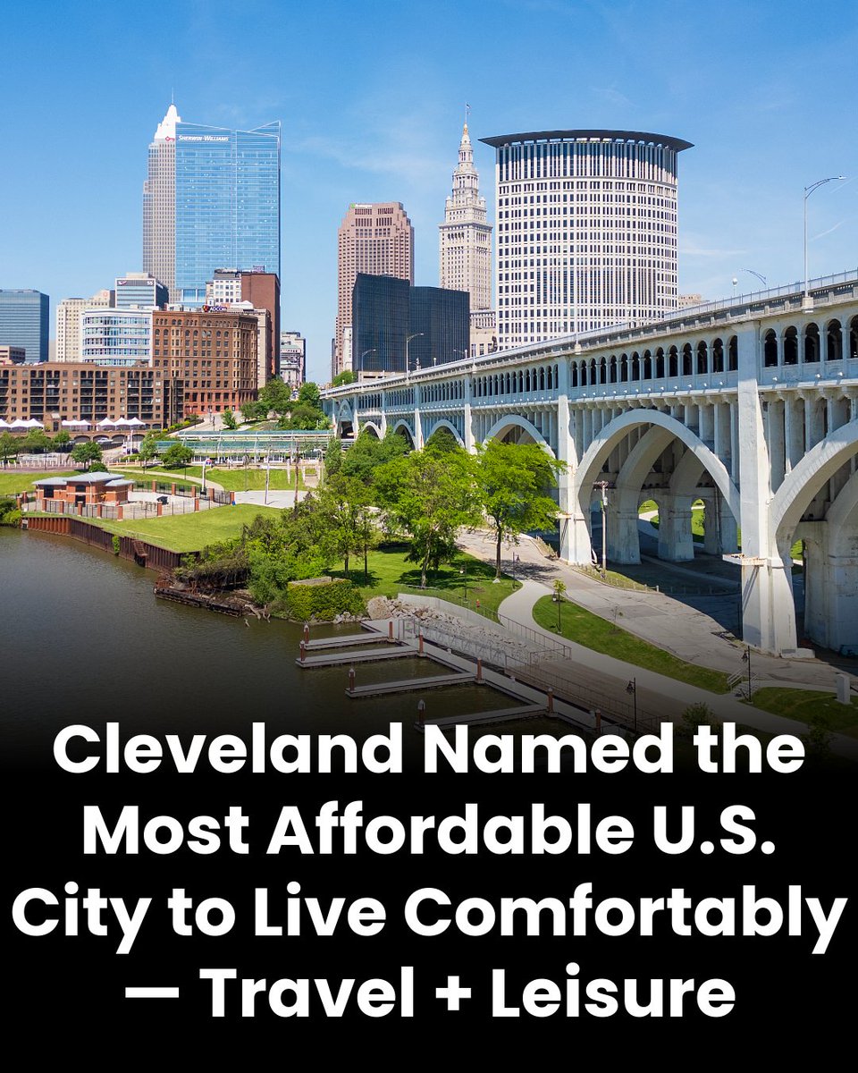Greater Cleveland Partnership (@greatercle) on Twitter photo Cleveland leads the nation as the most affordable city for comfortable living, according to a new GOBankingRates report highlighted by <a href="/TravelLeisure/">Travel + Leisure</a>.
🔗 Learn More: travelandleisure.com/cleveland-ohio…
#GreaterCLE #AllIn <a href="/TheCLE/">Destination Cleveland</a> Cleveland leads the nation as the most affordable city for comfortable living, according to a new GOBankingRates report highlighted by <a href="/TravelLeisure/">Travel + Leisure</a>.
🔗 Learn More: travelandleisure.com/cleveland-ohio…
#GreaterCLE #AllIn <a href="/TheCLE/">Destination Cleveland</a>