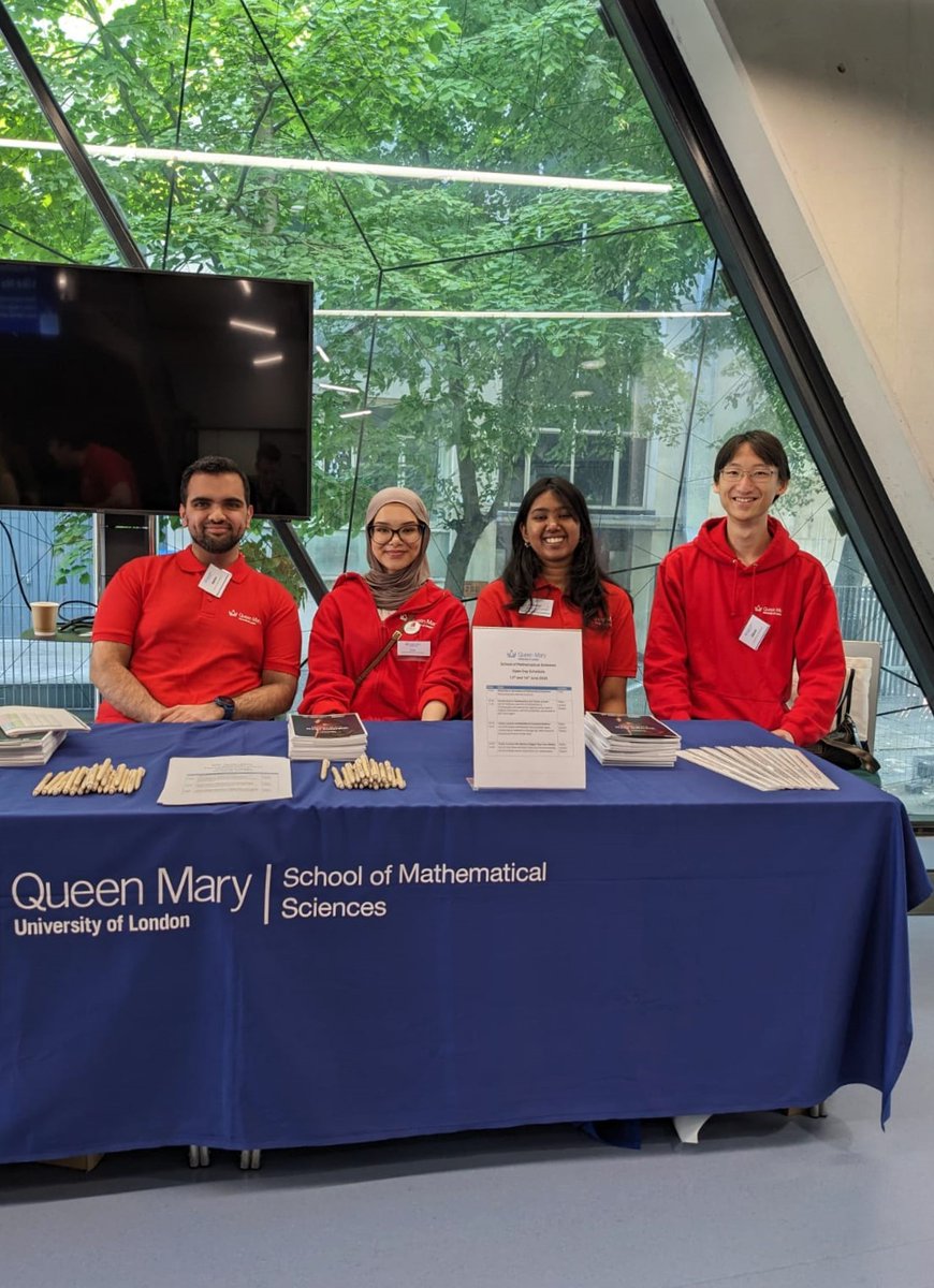 QMULMaths's tweet image. What a wonderful #OpenDay at Queen Mary’s School of Mathematical Sciences🌞

Missed it? No worries, join us tomorrow and explore student life 👉 bit.ly/4mUmt08

#qmul #studentlife #mathsatqmul