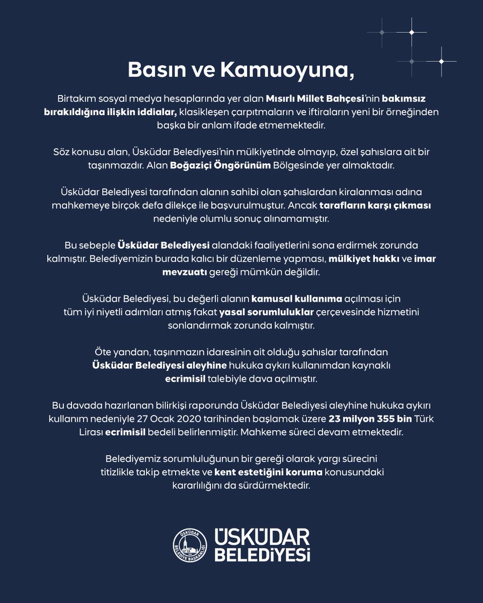 Basın ve Kamuoyuna,