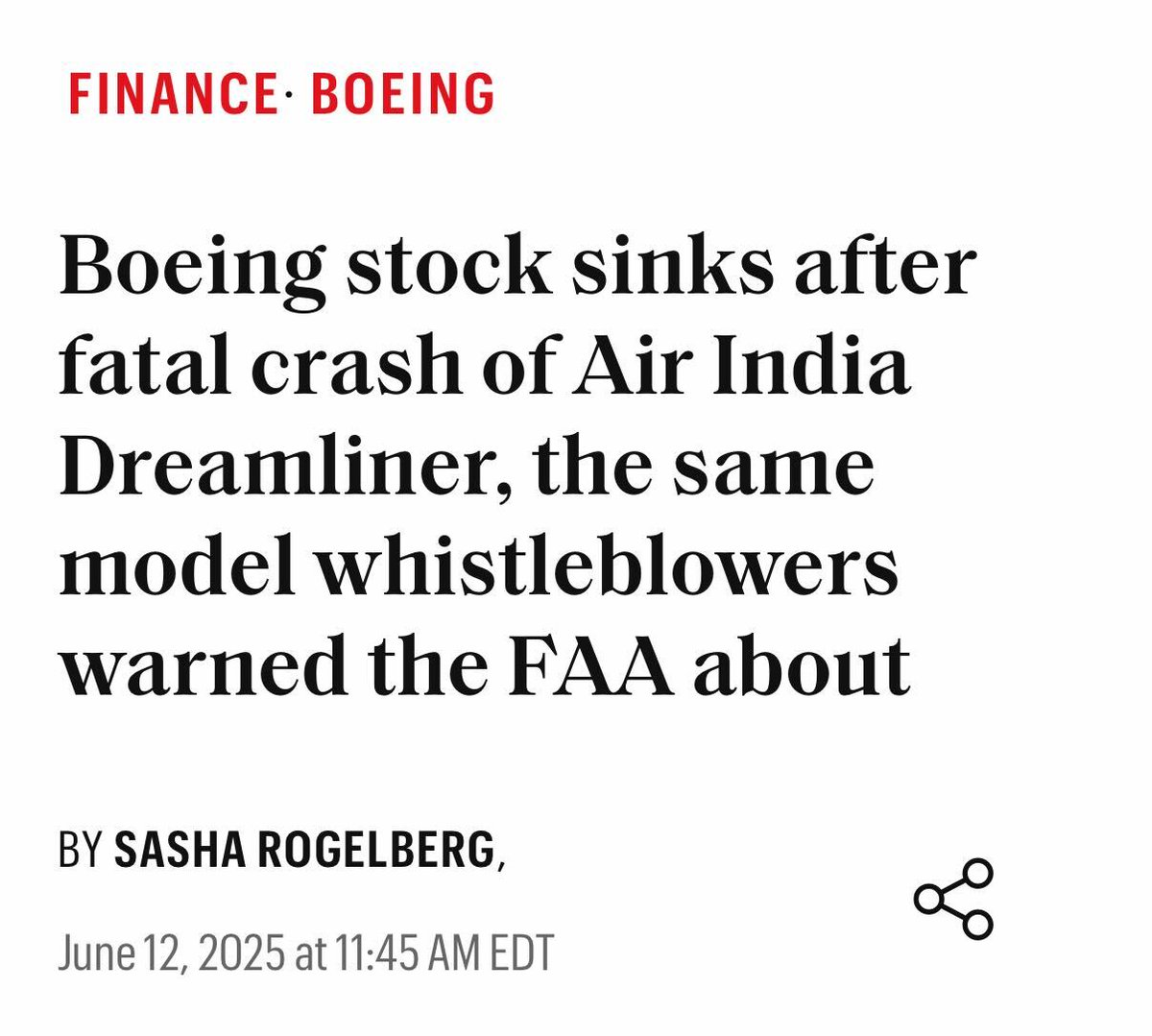 Trump’s Justice Department dropped its criminal case against Boeing just two weeks ago.