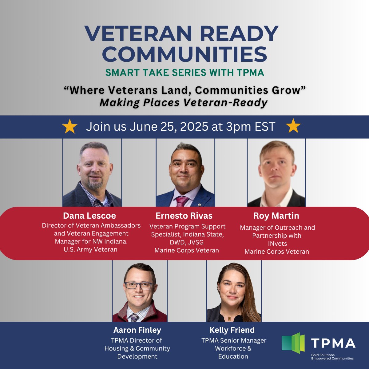 📢 Webinar Alert: Where Veterans Land, Communities Grow – Making Places Veteran-Ready 🇺🇸🏡

🎯 Why it matters: Veterans are looking for a place to build a life. Is your community ready to welcome them?

🔗 Register here: us02web.zoom.us/webinar/regist…