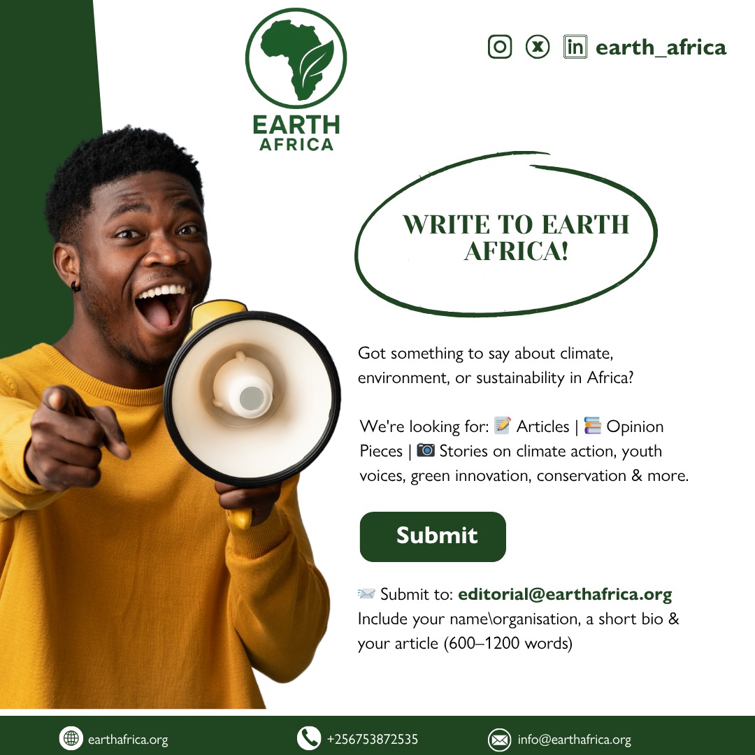 Earth Africa (@earth_afrika) on Twitter photo Write to <a href="/earth_afrika/">Earth Africa</a> !
Got something to say about climate, environment, or sustainability in Africa?
Share: π Articles | π Opinion Pieces | π· Stories on climate action, youth voices, green innovation, conservation & more.
π¨ Submit to: 'editorial@earthafrica.org' Write to <a href="/earth_afrika/">Earth Africa</a> !
Got something to say about climate, environment, or sustainability in Africa?
Share: π Articles | π Opinion Pieces | π· Stories on climate action, youth voices, green innovation, conservation & more.
π¨ Submit to: 'editorial@earthafrica.org'