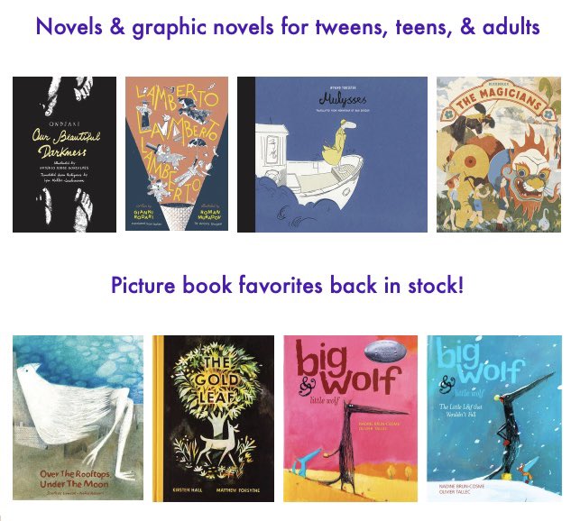Bookseller friends at #ABAChildrensInstitute:

Do wonder-saturated illustrated books for kids from around the world make your heart sing?

Then visit ENCHANTED LION at table 17, today &amp; tomorrow!!!

We’d love to see you, hear your news, and share some amazing books, including: