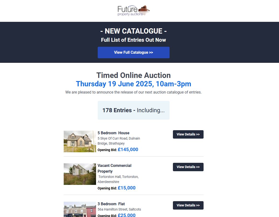 - NEW CATALOGUE - Full List of Entries Out Now
View Full Catalogue >>  buff.ly/tgMEmIK 
Timed Online Auction - Thursday 19 June 2025, 10am-3pm

#propertyauction #property #propertyinvestor