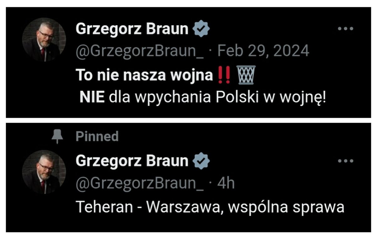 Czy ruski podżegacz wojenny Grzegorz Braun wyraził już gotowość przyjęcia muzułmańskich uchodźców z Iranu w wypadku rozwinięcia się pełnoskalowego konfliktu?

#ToNieNaszaWojna #BraunNaFront