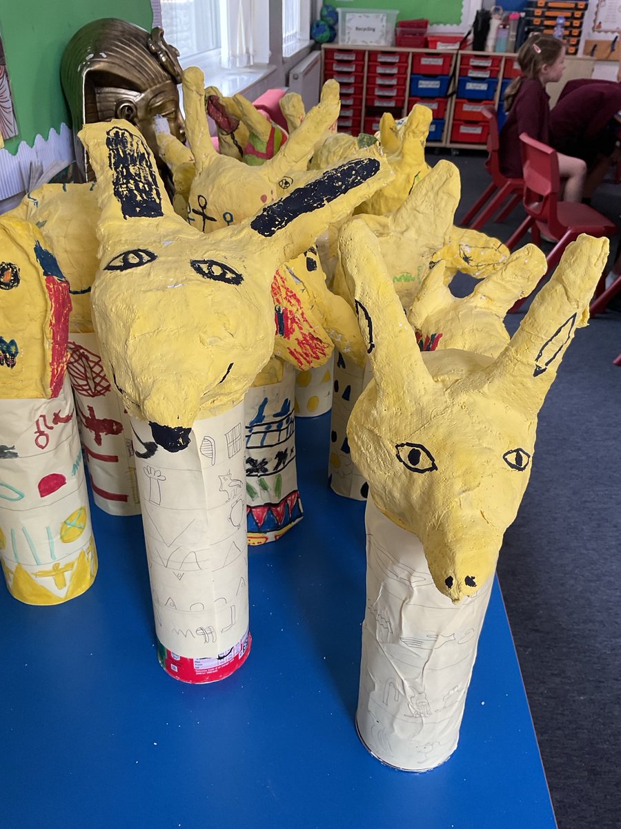 PDA_Y3's tweet image. Our completed canopic jars. These have been a labour of love! We are so proud of them. #pdaart #pdahistory