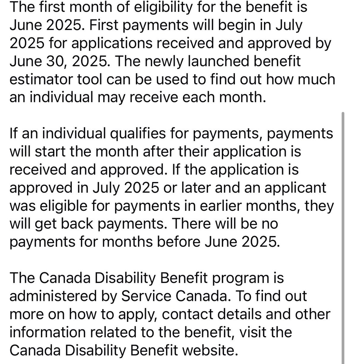 Planetchic's tweet image. Applications for the Canada disability benefit will be available June 20, 2025

👇